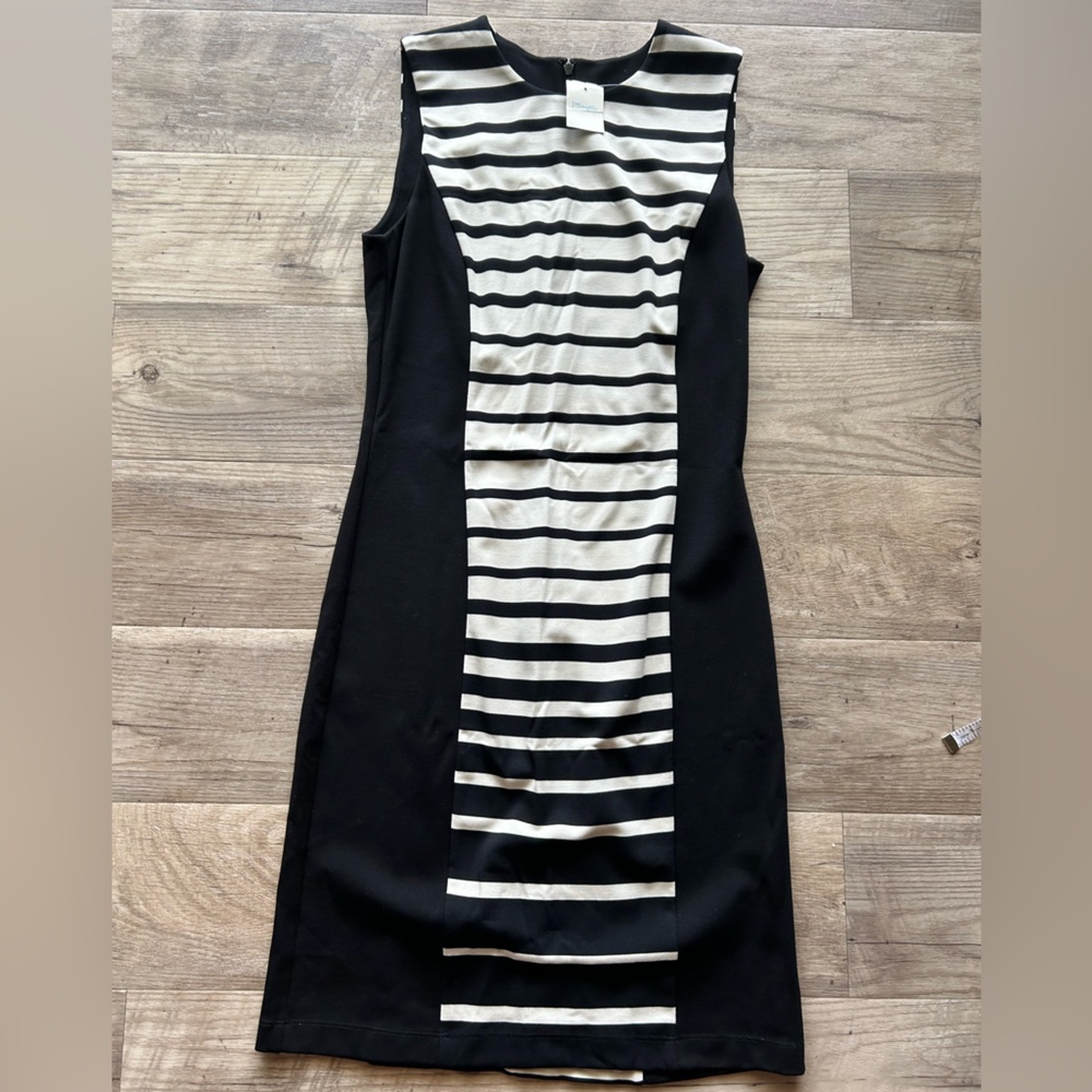 NWT J. McLaughlin Striped Dress XS Black Ivory